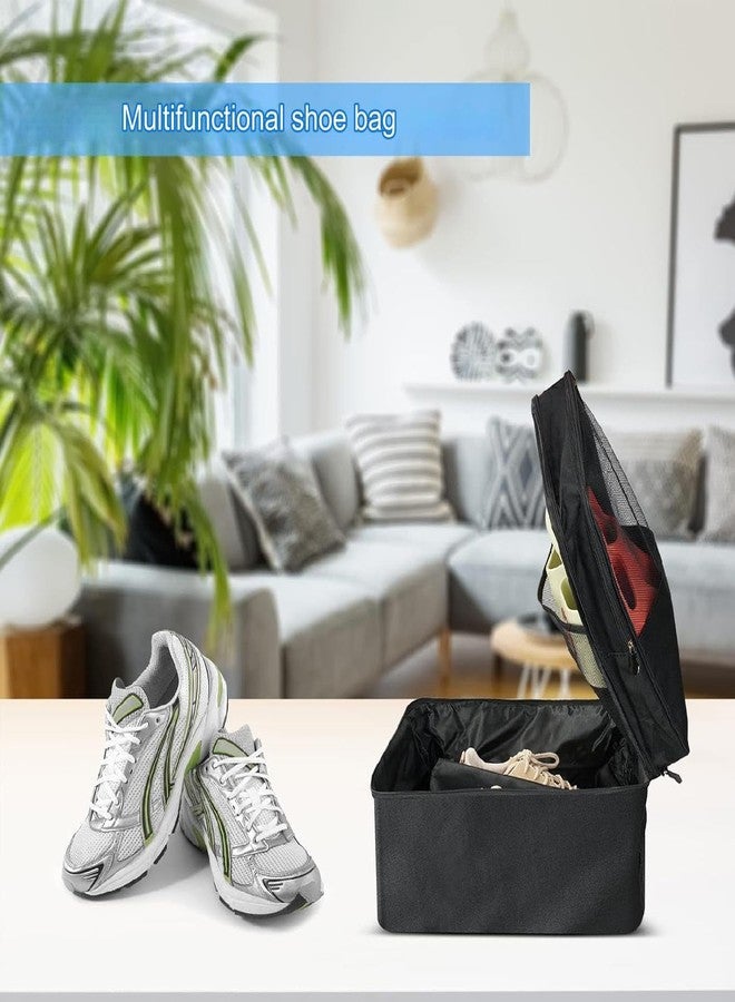 MEZON حقيبة أحذية سفر مقاومة للماء من ميزون، حقائب أحذية قابلة للطي، حقيبة تخزين أحذية، منظم أحذية للسفر (أسود) - Image 4